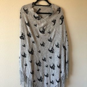 Skull Cashmere Poncho